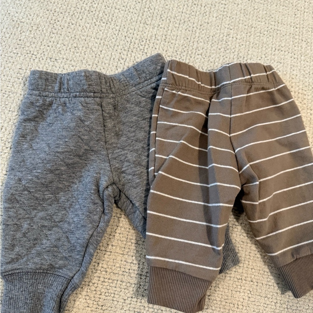 Carter's Gray and Brown Striped Kids Joggers